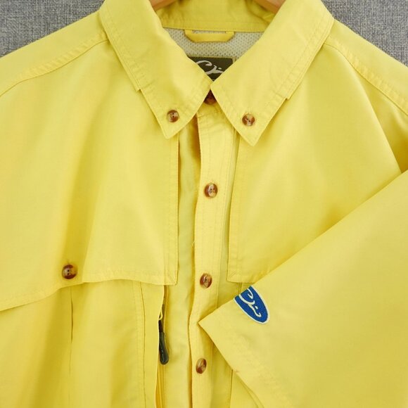 Drake Waterfowl Systems Vented Fishing Shirt Yellow Short Sleeve Size Medium - Picture 4 of 13